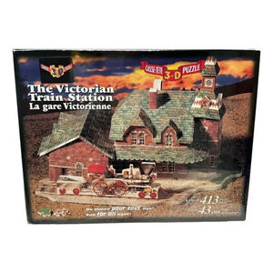 Supertek 3D Jig Saw Puzzle 493 pc Victorian Train Station 1800s  New